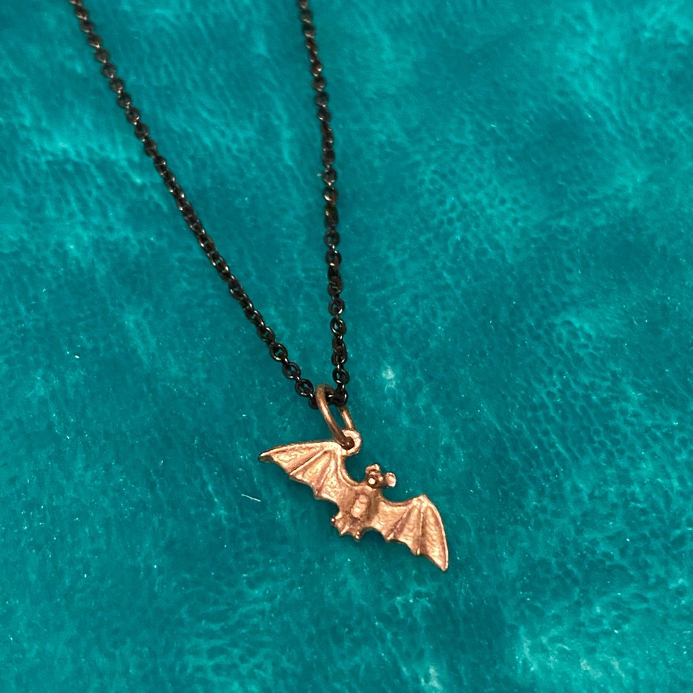 Bat Charm Necklace • 19” chain 🦇🎃